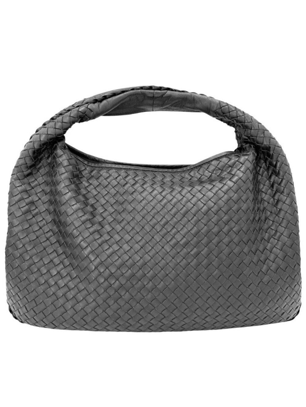 Bottega Veneta Handbag Intrecciato Hobo Shoulder Leather Black Gold